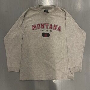 Montana Grizzlies long sleeve grey and red collegiate tee